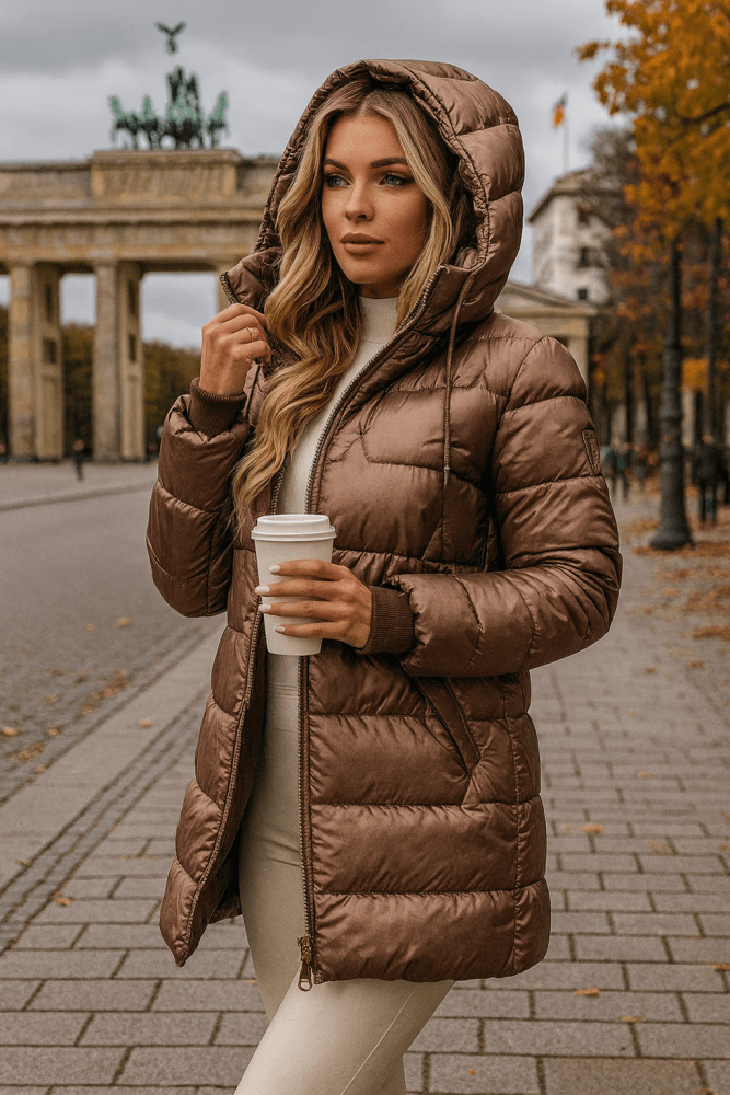 Lina| Long Quilted Jacket with Cozy Hood