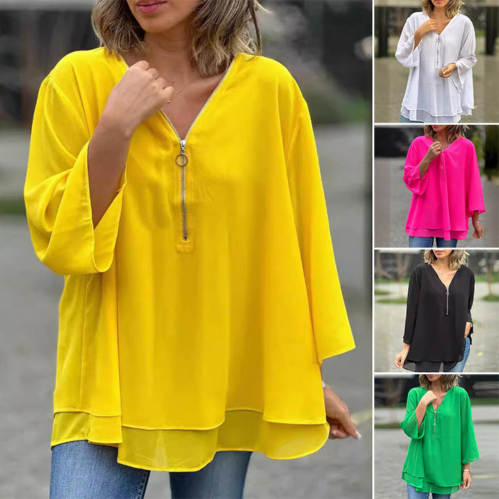 Lauren | Stylish V-Neck Bell Sleeve Top