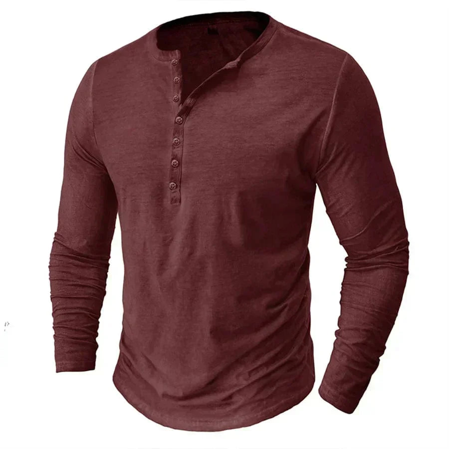 Cyril™ | Long Sleeve Henley Shirt