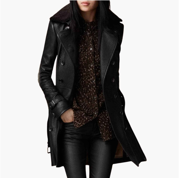 Silke | Classic Leather Trench Coat