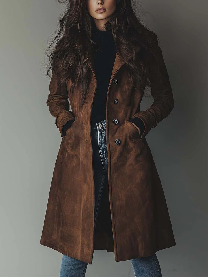 Jessica | Luxe Suede Trench Coat